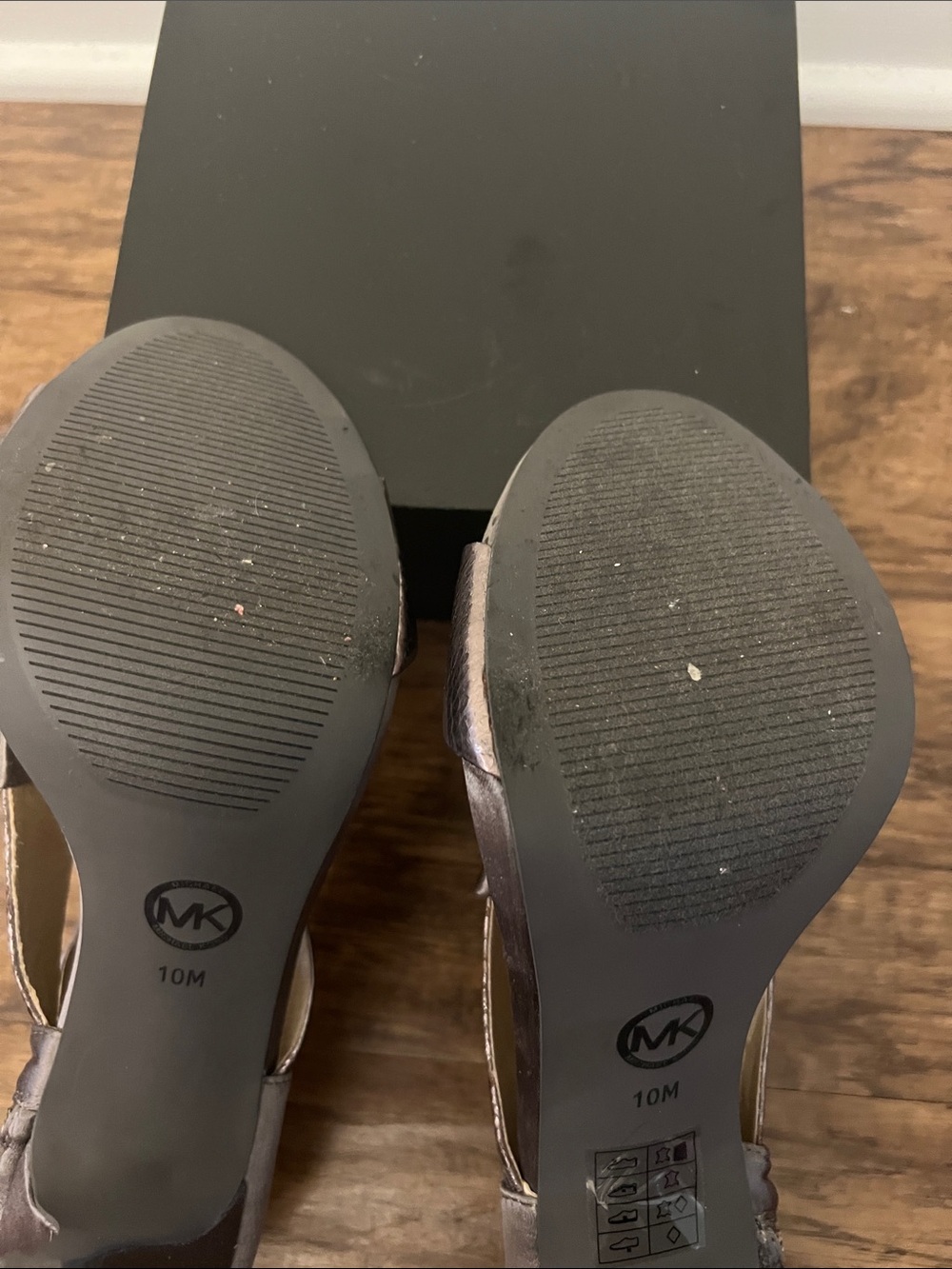 MICHAEL Michael Kors Pewter and Metallic Taupe Crisscross High Heel Sandals - Picture 7 of 8